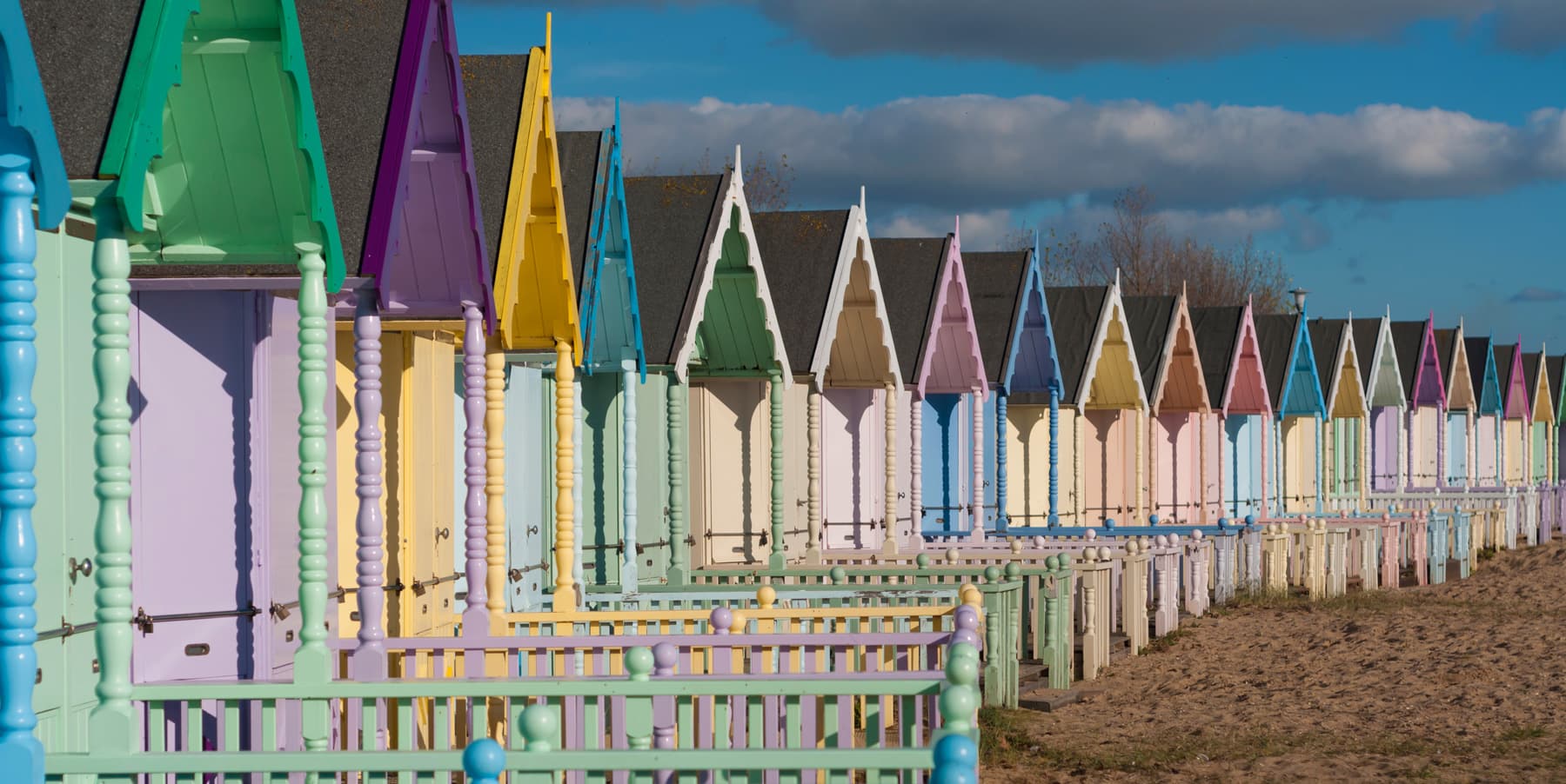 Colourful beach huts found in East Essex